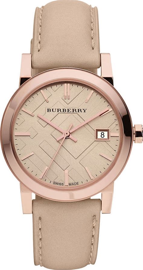 burberry leather brown watch strap|burberry women's watch leather strap.